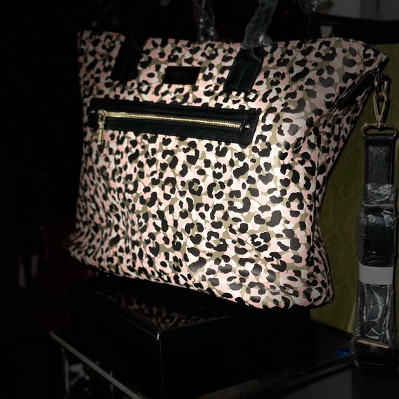 Trina Turk Leopard Print Tote with Black Accents - Picture 1 of 6